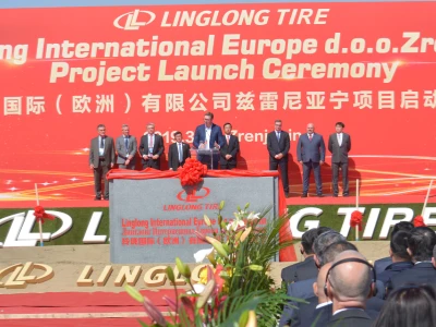 Serbian President Attends Launch Of China's First European Tire Factory in Zr...